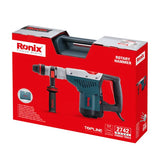 Ronix 2742 Corded Rotomartillo for Concrete Including 4 Drill Bits Carrying Case 13 Joules of Impact Energy Rotary Hammer