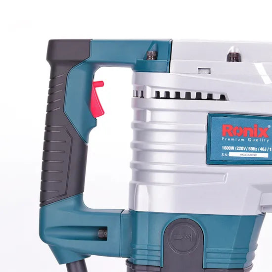 Ronix 2816L 1600W Industrial Motor with 46j Impact Energy Designed to Complete Concrete Metalworking Demolition Hammers