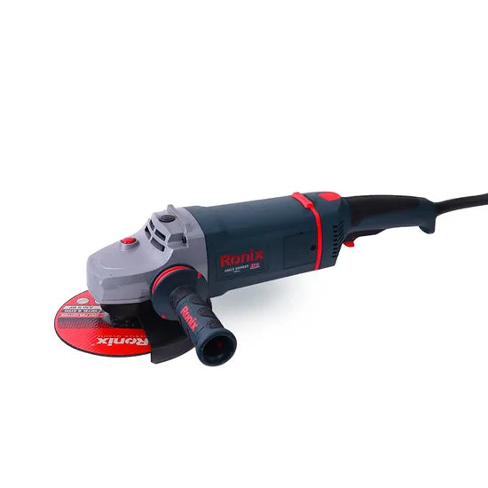 Ronix 3210 2400W Motor Forcible Output Power for Toughest Grinding Jobs Non-Locking Trigger Switch Brushless Angle Grinder