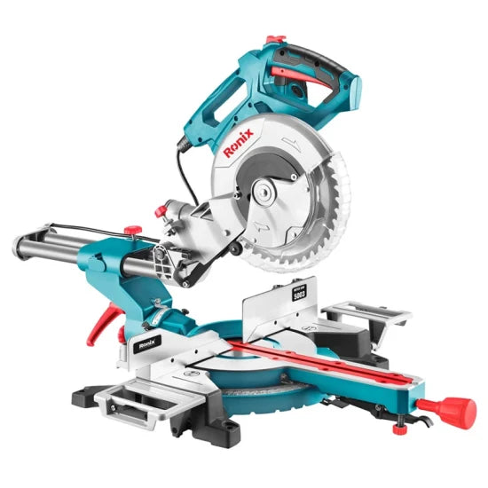 Ronix 5003 Mitre Saw 1800W 255mm for Woodworking Tool and Aluminium Cutting Dual Bevel with Sliding Rail Miter Saw
