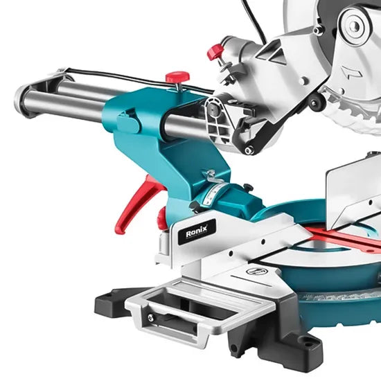 Ronix 5003 Mitre Saw 1800W 255mm for Woodworking Tool and Aluminium Cutting Dual Bevel with Sliding Rail Miter Saw