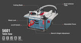 Ronix 5601 Woodworking Table Saw 2000W Dust-Free Electric Circular Saw Dust-Collecting Multi Functional Table Saw