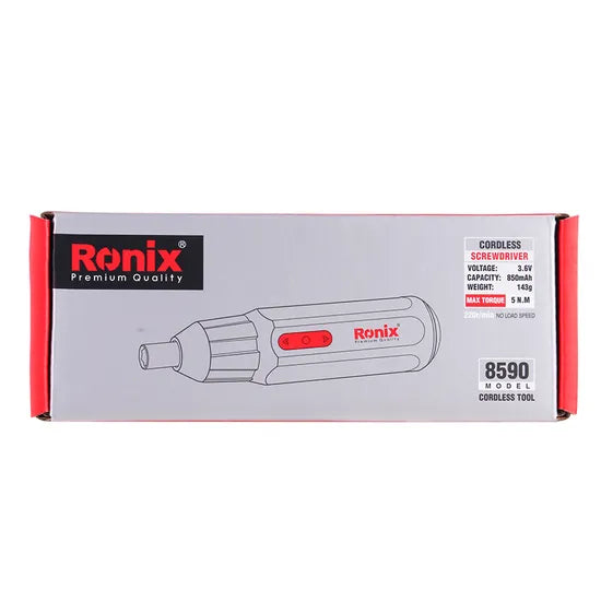 Ronix 8590 Electric Screwdriver Set Rechargeable 3.6V Cordless Screwdriver Kit with 9PCS Accessories Cordless Screwdriver