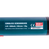 Ronix 8591 Screwdriver LED and Rear Flashlight 9PCS Bits Setting 2000 mAh Battery Screwdriver Cordless Screwdriver