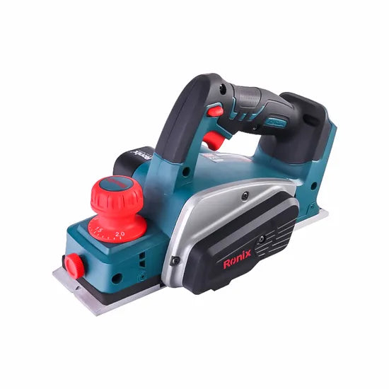 Ronix 8603 Brushless Planer Groove in Front Shoe Allows for Edge Chamfering 86X2 mm Cutting Depth Cordless Planer