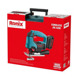Ronix 8608 Cordless Jigsaw 20V 2500rpm Adjustable Speed Powerful Wood Metal Cutting Tools Speed Power Tools Cordless Electric Wood Cutting Jig Saw