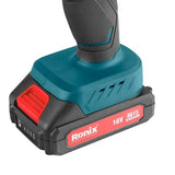 Ronix 8615 Cordless Drill Driver 16V Keyless Chuck Impact Function Two Speeds Snstantly Stop 16V Cordless Electric Drill Machine
