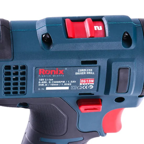 Ronix 8618n 10mm Professional Power Tools 18V Li-ion Battery Electric Tools Cordless Impact Driver Drill