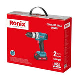 Ronix 8620 Cordless Drill Driver 20V 35n. M 10mm Rechargeable Brushless Cordless Tools Electric Drill Driver Kit Power Tool Set