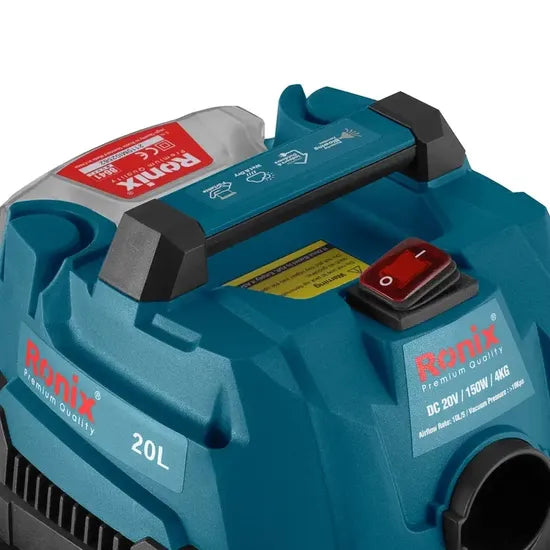 Ronix 8641 Vacuum Cleaner 20L 20V 150W Motors Wet Dry Car Wash Industrial Vacuum Cleaners Power Tool for Home Car Industry Cleaning
