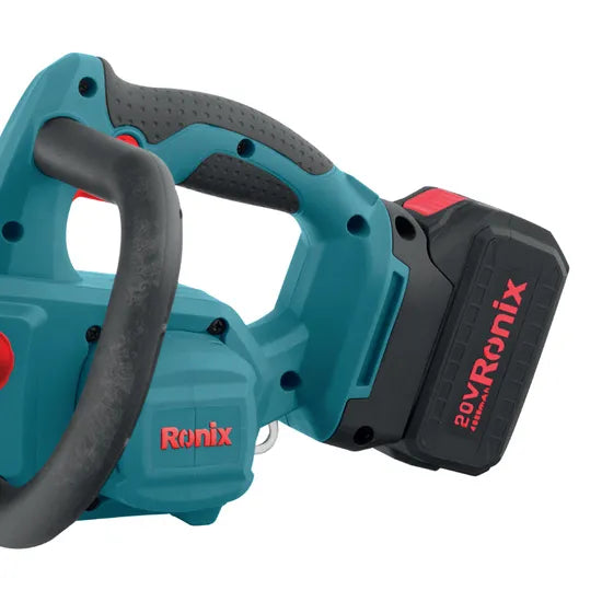 Ronix 8651 Digital Brushless Saw Motor Tool-Free Chain Tension Auto Lubrication Includes 4.0ah Battery Brushless Chain Saw
