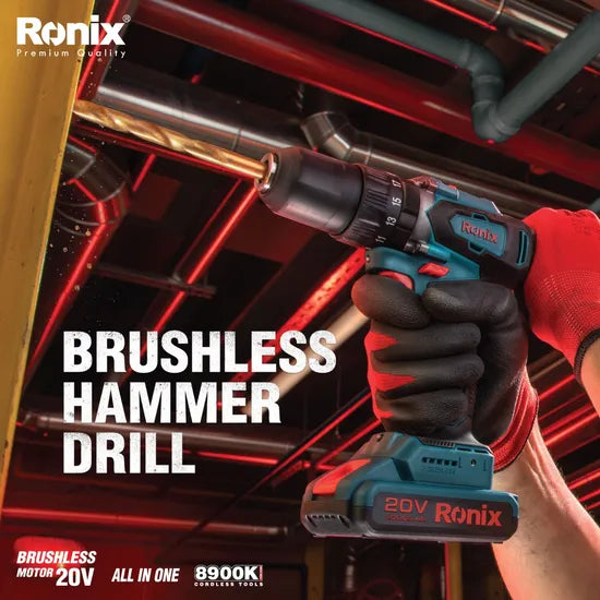 Ronix 8900K 12V 16V 18V 20V Electric Impact Drill Cordless Drill Power Tools Drill Machine