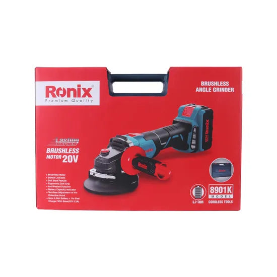 RONIX Ronix 8901K Brushless Mini Angle Grinder Kit with 2PCS Li-ion Batteries