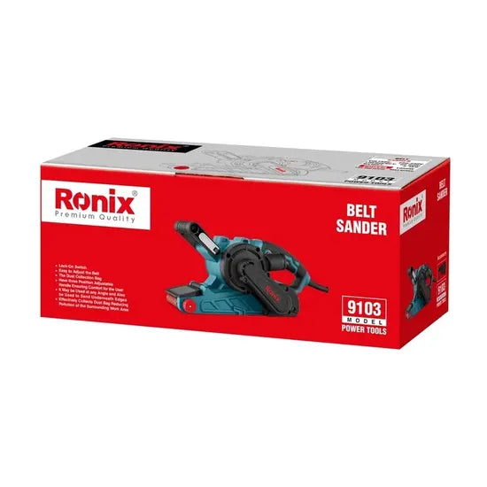 Ronix 9103 Belt Sander 1050W 220-240V Corded Electric Wide Mini Portable Belt Sander Power Tools Machine with Dust Bag