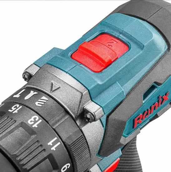 Ronix Brushless Impact Drill Kit 13mm 8900K Lithium Electric Drill for Home Use 20V 45n. M Impact Drill Set with Battery