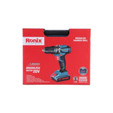 Ronix Brushless Impact Drill Kit 13mm 8900K Lithium Electric Drill for Home Use 20V 45n. M Impact Drill Set with Battery