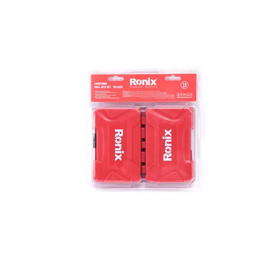 Ronix Hand Tool Model Rh-5583 Different Sizes HSS Material 16PCS Power Drill Bit Sets