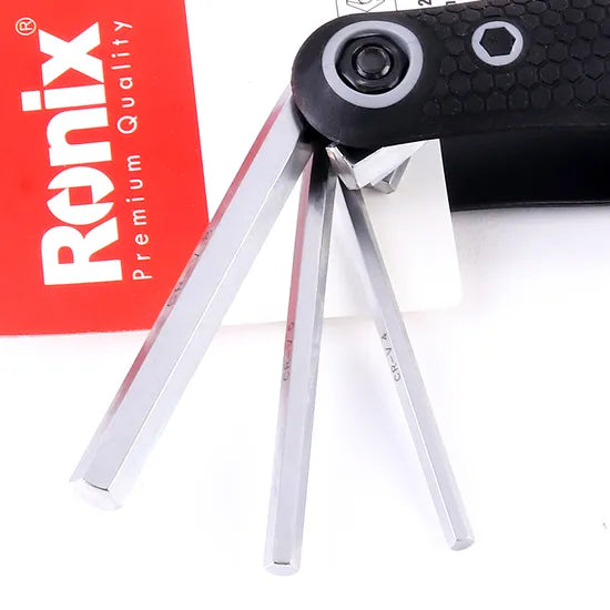 Ronix Hand Tools Model Rh-2020 Different Sizes 1.5-8mm 8PCS Folding Hex Key Wrench Set