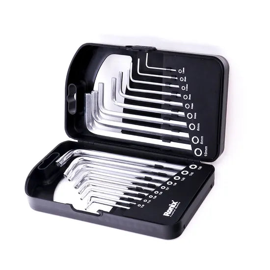 Ronix Hand Tools Model Rh-2052 18PCS CRV Long Allen Torx Handle Folding Hex and Torx Key Set
