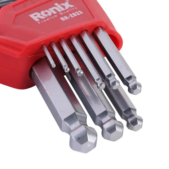 Ronix Hand Tools Rh-2033 CRV Material 9PCS High Torque with Ball End Magnetic Hex Key