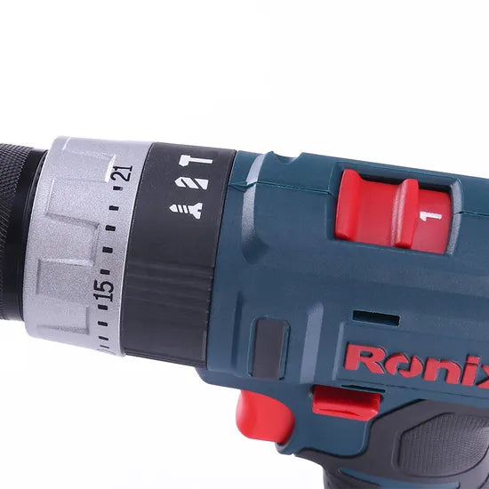 Ronix High Quality Model 8618n Two 18V Li-ion Batteries 10mm Cordless Drill Driver