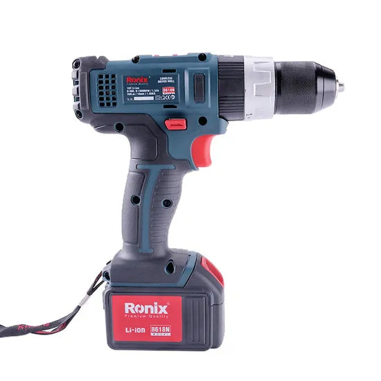 Ronix High Quality Model 8618n Two 18V Li-ion Batteries 10mm Cordless Drill Driver