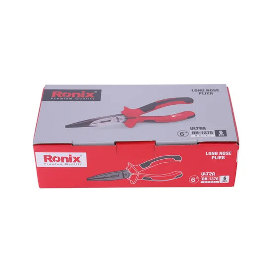 Ronix High Quality Model Rh-1376 Hand Tools 6 Inch Cr-V Alloy Steel Stiffened Tongs Mouth Cutting Pliers Long Nose Pliers