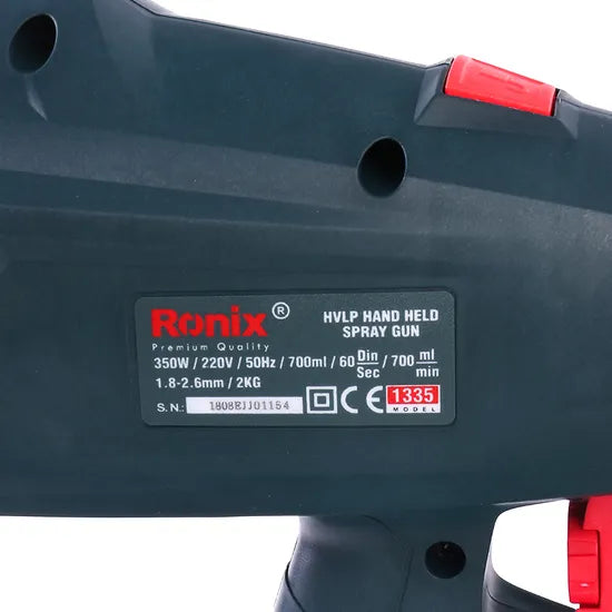 Ronix Model 1335 350W Professional Fiberglass HVLP Hand Held Spray Gun