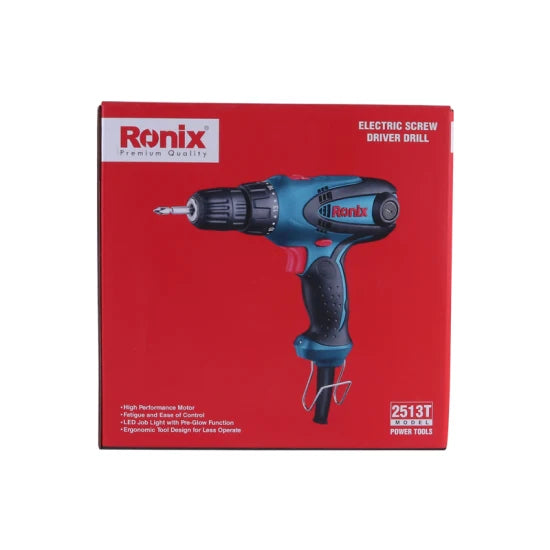 Ronix Model 2513t 280W 45n. M Mini Portable Power Drill Electric Screwdriver Drill Bits