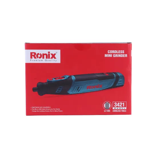 Ronix Model 3421 DC 8V Battery Cordless Rotary Tool Kit Mini Portable Angle Grinder Set Electric Power Grinder Tools Kit