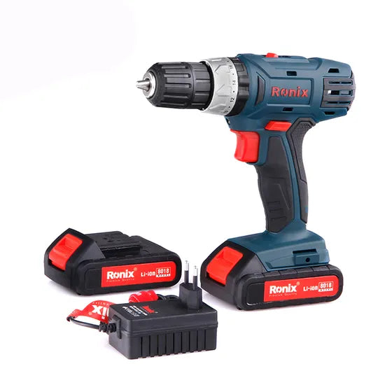 Ronix Model 8018 1500rpm Cordless Drill Driver with 2 Batteries