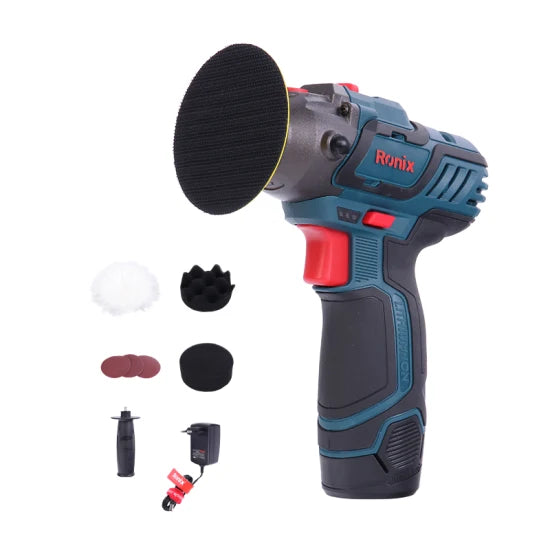 Ronix Model 8304 Free Accessories 12V Mini Electric Sander Polishing Machine Cordless Car Polisher