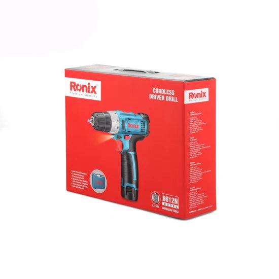Ronix Model 8612n Cordless Screwdriver Driver Drill Power Tools 12V Rechargeable