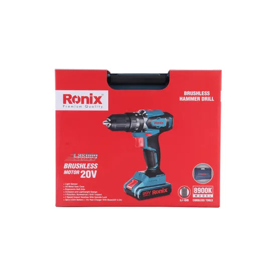 Ronix Model 8900K The Newest Popular Power Electric Tool Brushless Cordless 13mm Impact Drill Kit