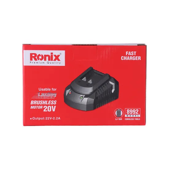 Ronix Model 8992 Replacement 20V 2.2A Lithium Ion Battery Cordless Power Tools Fast Charger for 89 Series