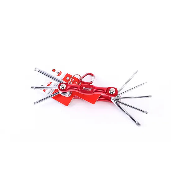 Ronix Model Rh-2041 Hand Tools CRV Material 18PCS Allen Wrench Handle Folding Torx Key Set
