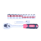 Ronix Model Rh-2643 Hand Tools Set Multi Functional CRV Material 12PCS Socket Sets Ratchet Wrench