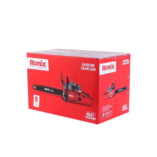 Ronix Power Saw Model 4647 52cc 550ml Tank Cutting Wood Free Chains Gasoline Chain Saw