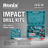 Ronix RS-0005 240V Max Brushless Tool Set with Drill 54PCS Household Hand Tool Kit for Daily Home Repair Impact Drill Kit