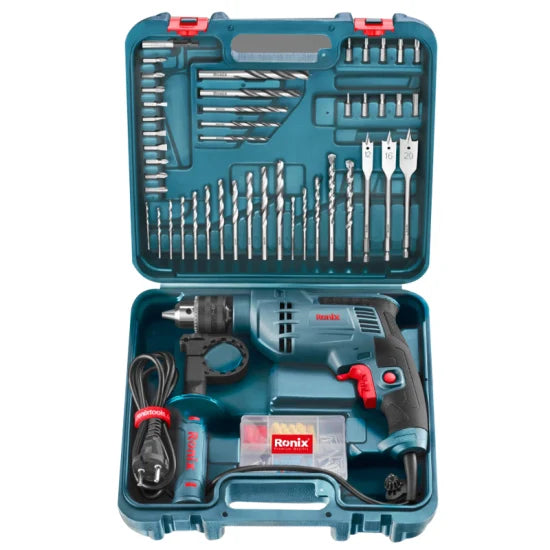 Ronix RS-0006 General 50-60Hz Home Electric Drill Tool Set Toolbox Storage PA6+GF30 Material 52 PCS Impact Drill Kits