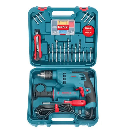Ronix RS-0008 Impact Drill Kits Set-33 PCS Professional High Quality Electric Impact Hammer Power Drill Set