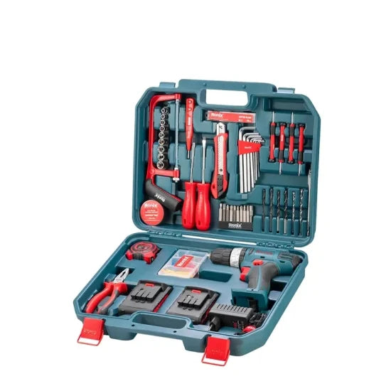 Ronix RS-8018 18V Cordless Impact Drill Driver Kit 53PCS Power Tool Set with Hand Tools and Drill Bits