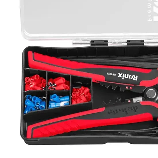 Ronix Rh-1814 Multifunction Automatic Wire Stripper Kit 8inch Hand Tools Network Cable Automatic Terminal Crimper Tool