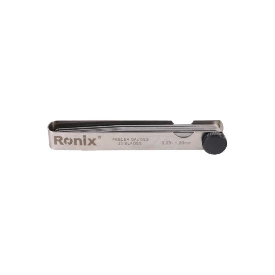 Ronix Rh-2698 Feeler Gauge 20 PCS High Precision 0.05-1.00mm Feeler Gages 20 Blades Gap Gauge Flexible Taper Gauge