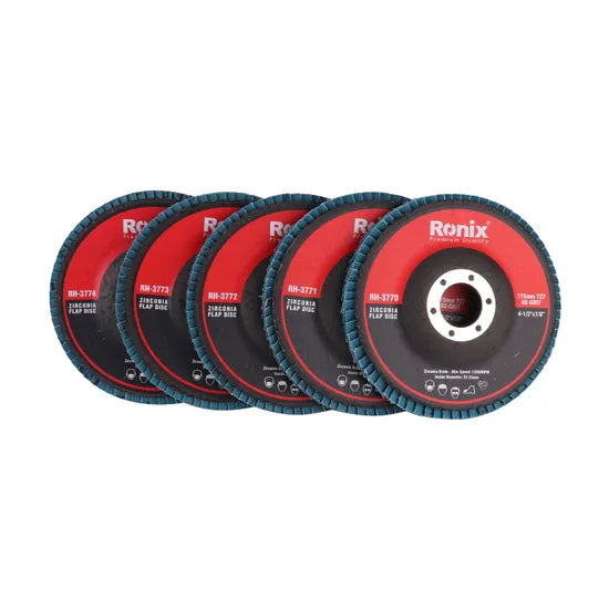 Ronix Rh-3770~Rh-3776 Grinding Disc 115mm~180mm Silicon Carbide Abrasive Tools Mesh Cover Flexible Flap Disc Grinding Wheel