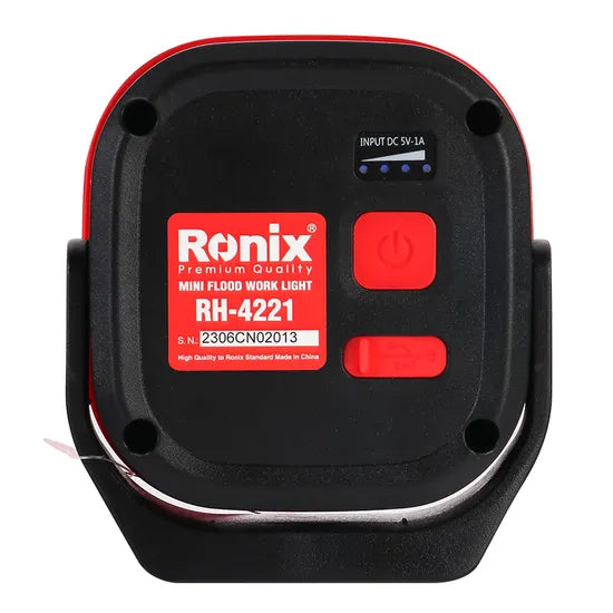 Ronix Rh-4221 Mini Flood Work Light 5V/2A 1000lm High-Quality Outdoor Flood Light High-Performance USB Rechargeable Multi-Functional COB LED Work Light