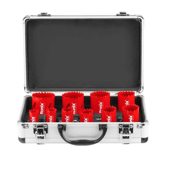 Ronix Rh-5200 Professional Customized Diamond Carbide Metal Cutter Tct Tile Drill Bit Kit 12 PCS Hole Saw Set for Drill Machine
