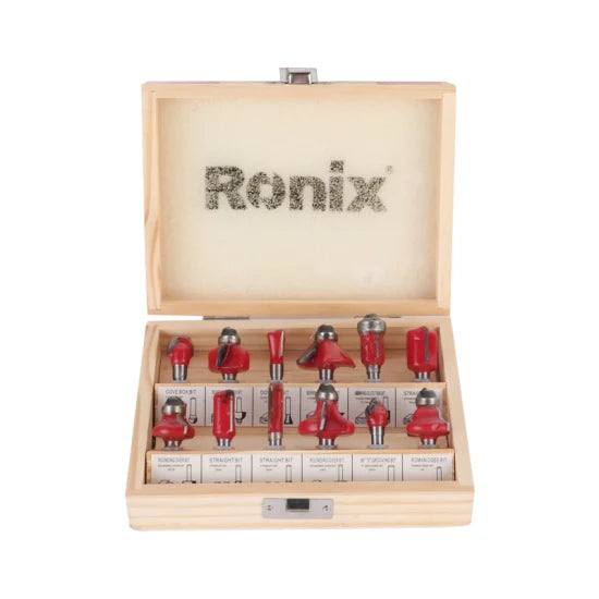 Ronix Rh-5341 Router Bit Set 12PCS 6mm Woodworking Carbide Wood Router Bits Set with Carrying Case