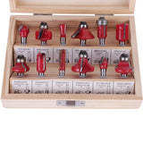 Ronix Rh-5341 Router Bit Set 12PCS 6mm Woodworking Carbide Wood Router Bits Set with Carrying Case