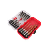 Ronix Rh-5453 18 PCS Multifunction Drill Bit Set for Wood Metal and Concrete Power Tools Kit Socket Drill Bits Set